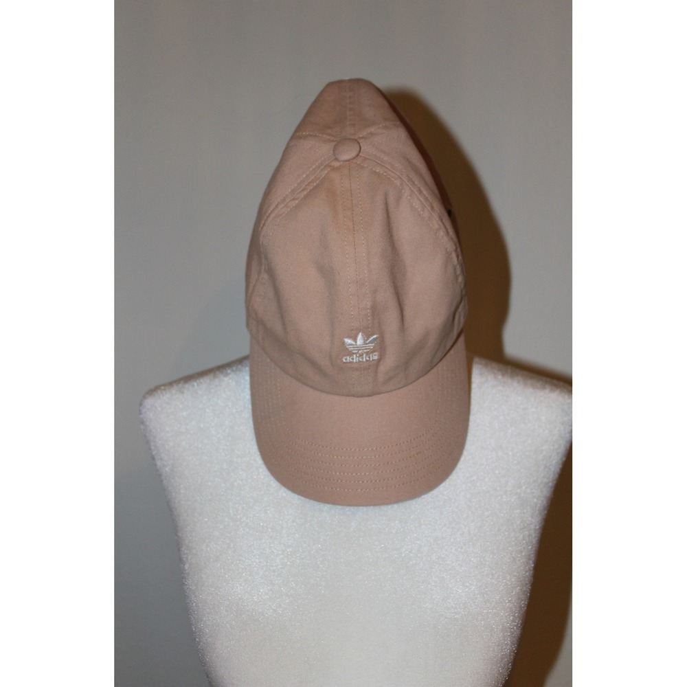 Adidas Originals Women Relaxed Strapback Hat Blush Pink Cotton Trefoil Logo Cap